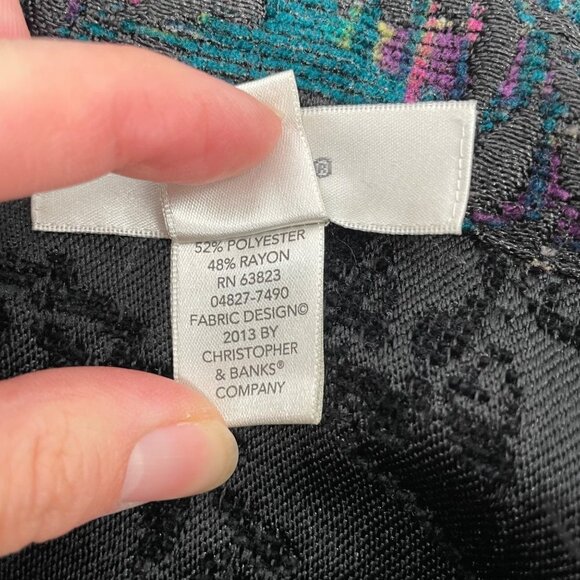 CJ Banks Purple Brocade Embroidered REVERSIBLE Full Zip Jacket Womens Size 14W - Picture 5 of 8